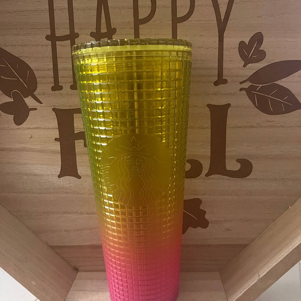 Starbucks Yellow and Pink Gradient Tumbler